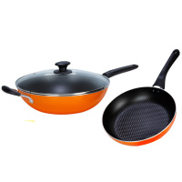 美的(Midea)锅具套装两件套炒锅煎锅厨具烹饪组合家用 不粘锅炒锅全套MP-SL0202燃磁通用