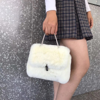 SMU新款毛毛小包包 女斜挎迷你小可爱高质感赖兔毛时尚单肩手提斜跨包