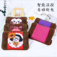 卡通刺绣充电兔毛热水袋防爆电暖宝双插手动物暖手宝收纳袋暖宝宝收纳袋收纳袋