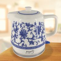 陶瓷电热水壶1.0l遇热变色防干烧煮茶器快速沸腾牡丹图案|1.2升莲开并蒂（不会变色）