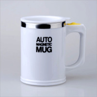 不锈钢自动搅拌杯电动懒人咖啡杯牛奶杯子速溶蛋白粉电动杯子带盖|白色 400ml