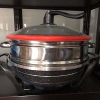 家用韩式多功能电炒锅电热锅电火锅元宝锅|大号黑色麦饭石带蒸笼