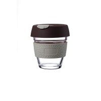 风靡 网红随行杯 咖啡杯带盖 隔热玻璃杯便携水杯ins风|松露棕硅胶款226ml