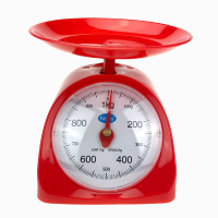 迷你家用厨房小秤弹簧小克称天平秤食物克数称克台秤老式盘称鸡柳|圆称1公斤【颜色随机】