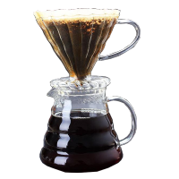 厂家直销高硼硅耐热玻璃咖啡壶云朵壶过滤杯/家用时尚手冲分享壶|360壶+玻璃滤杯