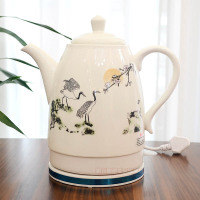 景德镇陶瓷电热水壶瓷器烧水壶青花瓷泡茶壶日用功夫茶壶陶瓷电壶|1.8L-新款松鹤延年A