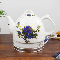 景德镇陶瓷电热水壶瓷器烧水壶青花瓷泡茶壶日用功夫茶壶陶瓷电壶|1L-变色款-富贵满堂