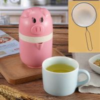 多功能家用迷你手动榨汁机压榨机果汁橙汁器便捷|萌猪-粉色+过滤网