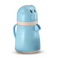 手动榨汁杯儿童学生小型榨果汁杯便携迷你榨汁杯橙汁杯手动榨汁机|大号猪猪杯-蓝色