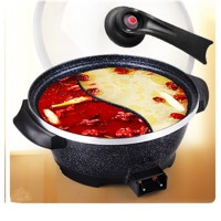 韩式多功能鸳鸯电火锅家用8l大容量真空电热锅电炒锅电煮锅电煎锅|32cm麦饭石鸳鸯电火锅