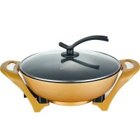 双管电炒锅家用电热锅多功能电火锅真空元宝锅不粘炒菜电锅电煮锅|普通元宝锅黑色内胆 36cm