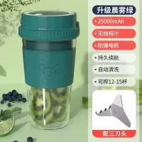 榨汁机家用水果小型便携式电动多功能全自动迷你炸果汁学生榨汁杯|绿【2500mAH】三刀头/加大动力