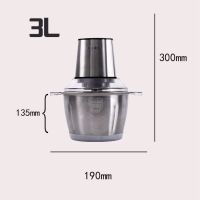 家用绞肉机玻璃杯不锈钢杯电动料理机绞肉绞菜辣椒机儿童辅食机|3升不锈钢电机不锈钢杯体送4片刀片