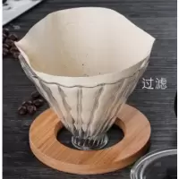 手冲玻璃实木架咖啡滤杯v60冲杯加厚过滤滴滤杯分享壶匀杯云朵壶|木托滤杯+1盒2号滤纸