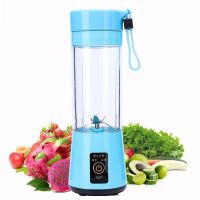 榨汁机迷你便携小型多功能果汁机家用电动蔬菜水果辅食学生榨汁杯|天空蓝 六页大刀塑料杯身【双倍动力】