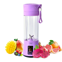 榨汁机家用迷你便携炸果机小型榨汁杯多功能全自动辅食果汁机|紫色 6刀玻璃杯【送食谱+数据线+过滤盖】