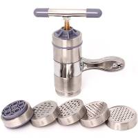 面条机压面机家用手动饸烙面机小型做面条的机器手摇挤面条神器|压面机（5个模具）