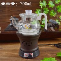 电陶炉静音家用陶瓷泡茶迷你小型玻璃壶煮茶器温茶温酒电热茶炉|黑色底炉+玻璃手柄壶（700ML）