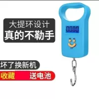 迷你手提称重器电子秤便携式家用厨房弹簧秤高精度可选充电快递称|电池款大提环蓝收藏送电池
