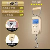 迷你手提称重器电子秤便携式家用厨房弹簧秤高精度可选充电快递称|充电款豪华金大胶棉凯丰