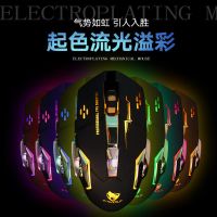 usb通用机械电竞鼠标游戏静音无声七彩鼠标发光家用电脑鼠标有线