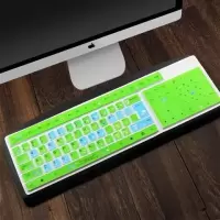 魔力鸭2108S罗技G610狼途X1000台式机械键盘通用保护膜防尘套|绿色小熊买1送1