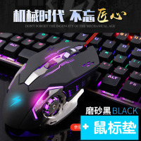 机械电竞鼠标有线无声静音吃鸡笔记本台式通用游戏usb鼠标cf穿越