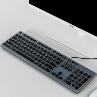 电脑键盘膜适用戴尔台式一体机KB216T/PKM/WK636防尘罩AIO7777灵越32773475保护贴全覆盖|半透黑