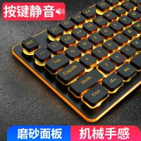 键盘有线游戏无声静音机械手感电竞usb台式电脑笔记本外接键盘 cf