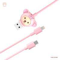 泰迪珍藏泰迪熊数据线type c /苹果 可爱少女卡通手机充电线