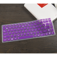 华硕笔记本电脑键盘保护膜14寸Y481ck45Vw419lx450ca441ua480ue403na456u贴|半透紫