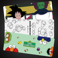 鼠标垫超大桌垫kaws联名鼠标垫动漫潮牌锁边个性芝麻街键盘防滑垫