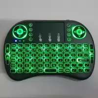 I8迷你背光键盘鼠标一体套装 2.4G无线 USB接收器 内置电池可充电
