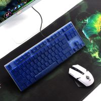 达尔优合金板321代108键87游戏104防尘ek815EK820机械键盘保护膜ek925套ek81|[87键]透彩蓝