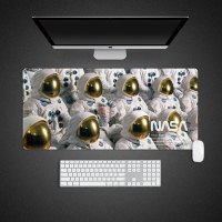 nasa太空人科幻鼠标垫超大防水锁边办公电竞游戏电脑键盘防滑桌垫
