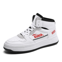 羊骑士板鞋男鞋2020新款男士高帮小白鞋运动鞋时尚休闲鞋子