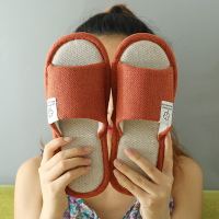 羊骑士2020新款棉麻亚麻男士拖鞋女网红家居家用四季居家厚底日式春秋地板拖