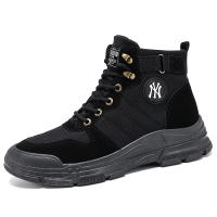 羊骑士秋季休闲马丁靴男英伦工装靴子中帮保暖雪地靴男高帮沙漠男鞋