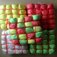 全新料包装绳/打包绳/塑料匹/撕裂带线球塑料绳子捆绑绳|黄色1包40个