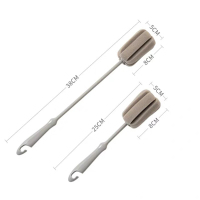 洗杯子神器洗杯刷奶瓶清洁刷套装家用长柄海绵小刷子茶壶茶杯涮子|长柄1个+短柄1个(30%家庭选择)