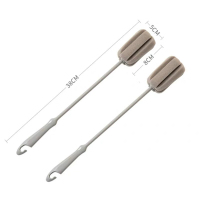 洗杯子神器洗杯刷奶瓶清洁刷套装家用长柄海绵小刷子茶壶茶杯涮子|长柄2个(适用花瓶等深腔器皿)