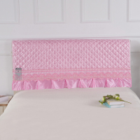 印花床头罩夹棉蕾丝防尘套简约加厚半包全规格保护套|粉色 2.0米宽
