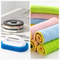 去污清洁擦浴缸瓷砖刷子|[5个装+5条不掉毛抹布]