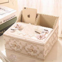 欧式布艺多功能抽纸盒收纳盒客厅餐厅纸巾抽家用遥控器篮