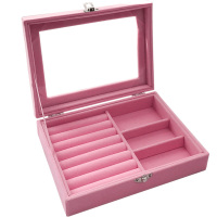 首饰盒收纳盒大容量桌面耳环项链饰品盒子绒布放耳钉神器整理盒