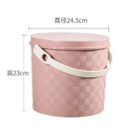 加厚多功能手提桶带盖塑料小号水桶家用洗澡洗车钓鱼桶凳收纳凳子|北欧粉[10L小号]