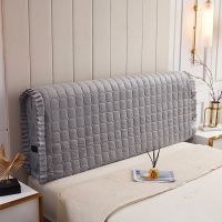 全包加厚床头罩欧式简约实木布艺皮床不规则弹力软包靠背防尘罩套|灰色 2.1床头罩(床头长度尺寸)