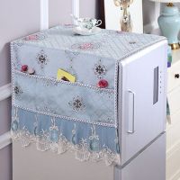 布艺冰箱盖布单开门对开门盖巾滚筒洗衣机罩冰箱罩微波炉防尘罩|花好月圆蓝 微波炉35x96cm