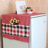 冰箱盖布防尘罩单开门对双开门冰箱罩盖布巾蕾丝洗衣机套布艺盖巾|红蜻蜓 单开门