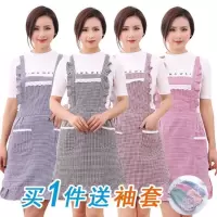 双层防水围裙纯棉韩版修身透气围裙女厨房做饭